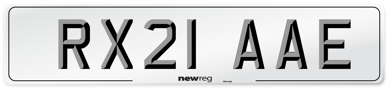 RX21 AAE Number Plate from New Reg